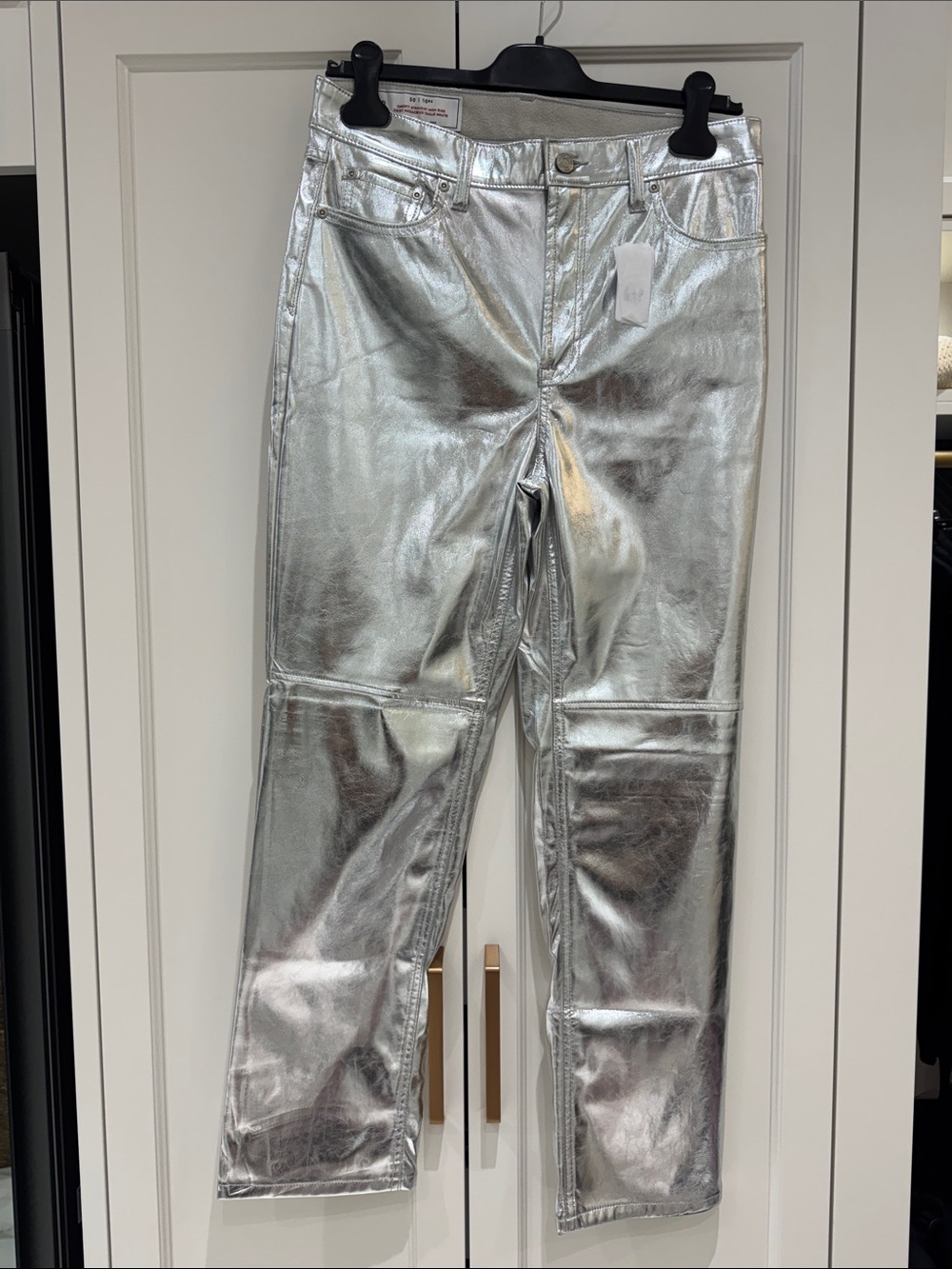 GAP High Rise Metallic Silver Jeans